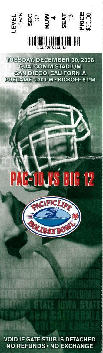 2008 Holiday Bowl football game ticket stub Oregon 42 Oklahoma St 31 - AutographsForSale.com