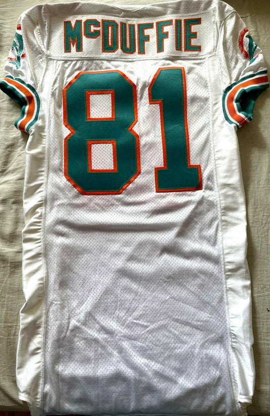 O.J. McDuffie Miami Dolphins 1994 authentic Wilson team issued white game model jersey - AutographsForSale.com