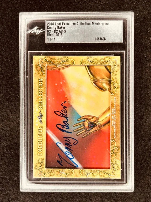 Kenny Baker 2018 Leaf Masterpiece Cut Signature certified signed card 1/1 PSA/DNA Star Wars R2-D2 - AutographsForSale.com