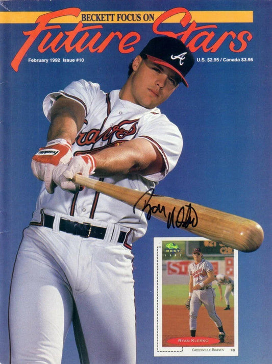 Ryan Klesko autographed 1992 Atlanta Braves Beckett cover - AutographsForSale.com