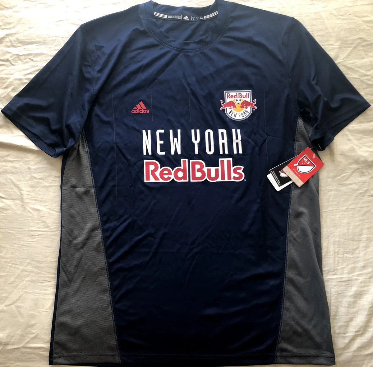 NY Red Bulls Adidas blue MLS Climalite replica jersey NEW - AutographsForSale.com