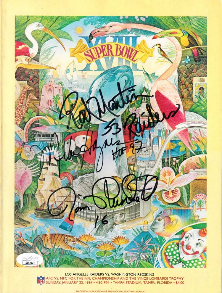 Mike Haynes Rod Martin Jim Plunkett (Raiders) signed Super Bowl 18 program JSA - AutographsForSale.com