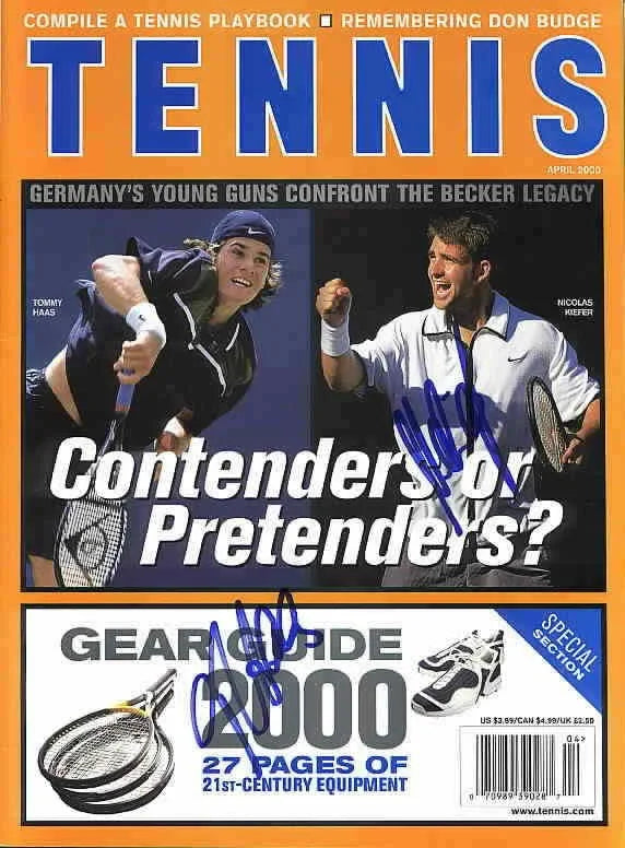 Tommy Haas & Nicolas Kiefer autographed Tennis magazine - AutographsForSale.com