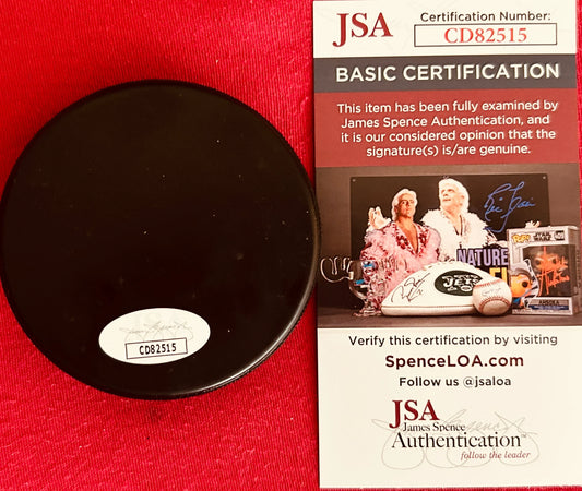 Joe Nieuwendyk signed 2002 Olympics puck JSA Calgary Flames Dallas Stars - AutographsForSale.com