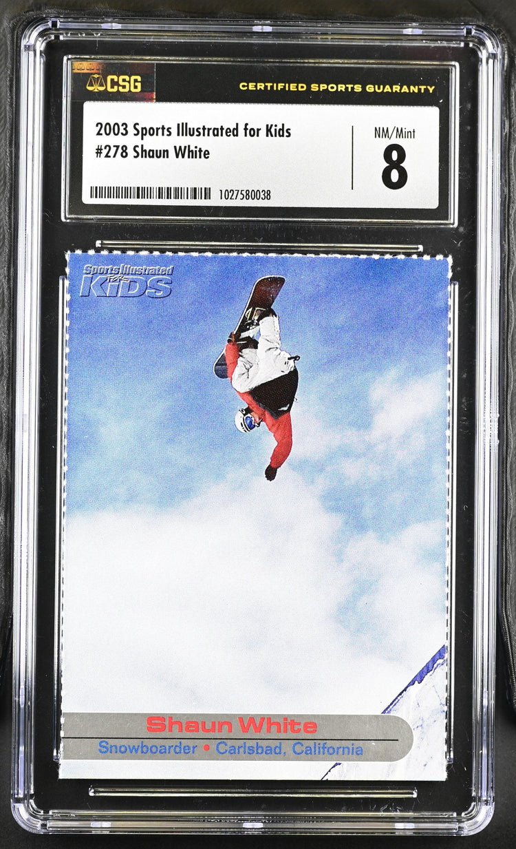 Shaun White 2003 Sports Illustrated for Kids snowboarding Rookie Card CSG graded 8 - AutographsForSale.com