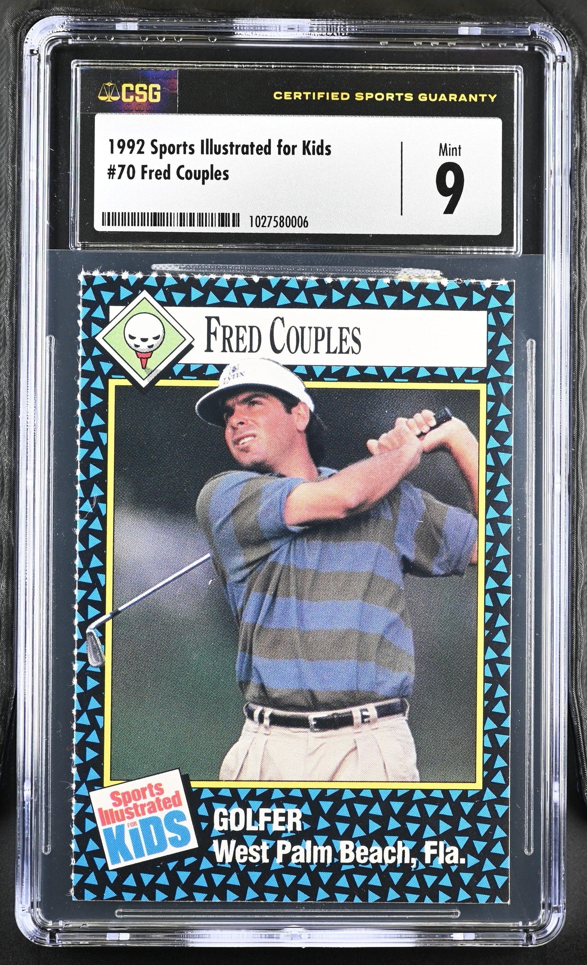 Fred Couples 1992 Sports Illustrated for Kids golf card CSG graded 9 MINT - AutographsForSale.com