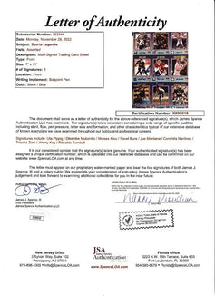 Signed 1994 SI for Kids card sheet Joe Montana Pavel Bure Dikembe Mutombo JSA - AutographsForSale.com