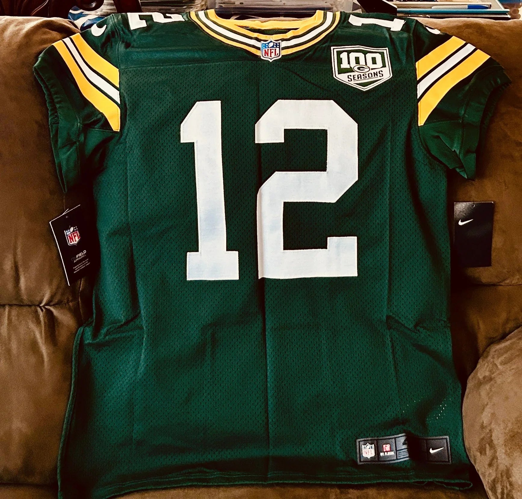 Aaron Rodgers Green Bay Packers 2018 Nike Elite game model green jersey NEW - AutographsForSale.com