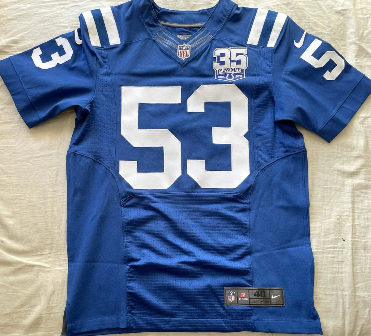 Darius (Shaquille) Leonard Indianapolis Colts 2018 Nike Elite game model blue jersey NEW - AutographsForSale.com