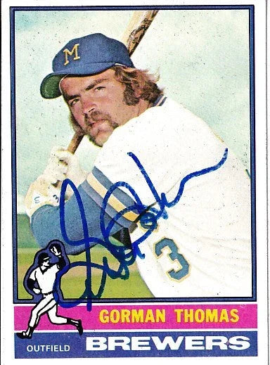 Gorman Thomas autographed Milwaukee Brewers 1976 Topps card - AutographsForSale.com