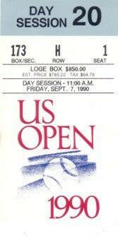 1990 US Open tennis ticket stub Pete Sampras 1st Grand Slam Win - AutographsForSale.com