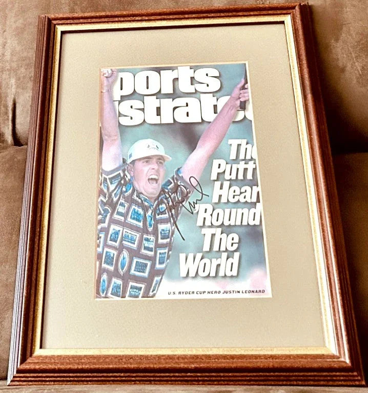 Justin Leonard signed 1999 Ryder Cup Sports Illustrated cover framed - AutographsForSale.com
