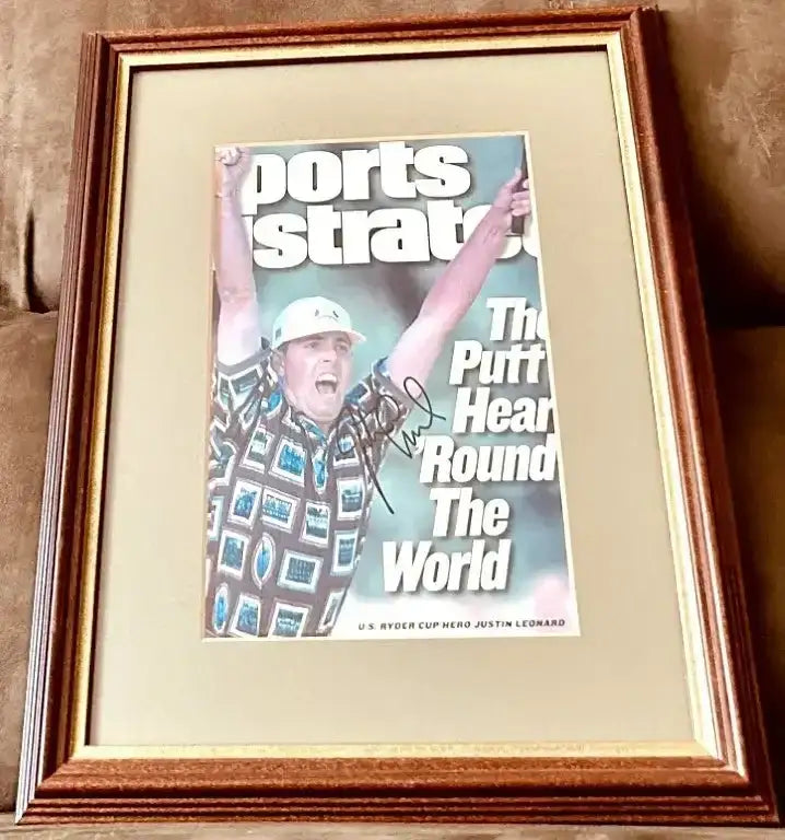 Justin Leonard signed 1999 Ryder Cup Sports Illustrated cover framed - AutographsForSale.com