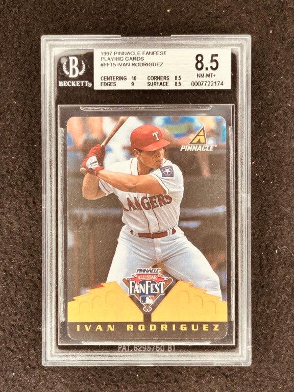 Ivan Pudge Rodriguez Texas Rangers 1997 Pinnacle All-Star Fanfest Playing card BGS 8.5 - AutographsForSale.com