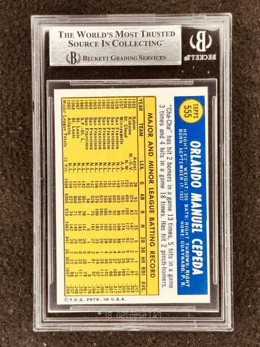 Orlando Cepeda autographed Atlanta Braves 1970 Topps card BAS slabbed - AutographsForSale.com