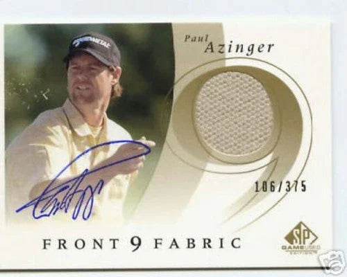 Paul Azinger certified autograph 2002 SP golf Front 9 Fabric worn shirt card #106/375 - AutographsForSale.com