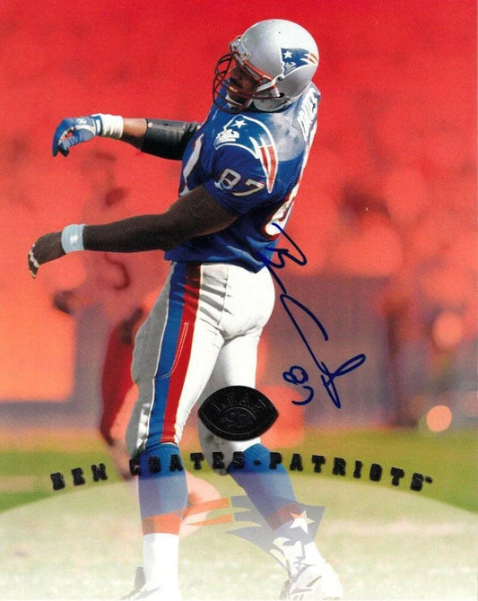 Ben Coates signed New England Patriots 1997 Leaf 8x10 card - AutographsForSale.com