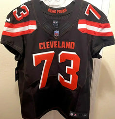 Joe Thomas Cleveland Browns 2017 Last Season Nike Elite Brown game model jersey New - AutographsForSale.com