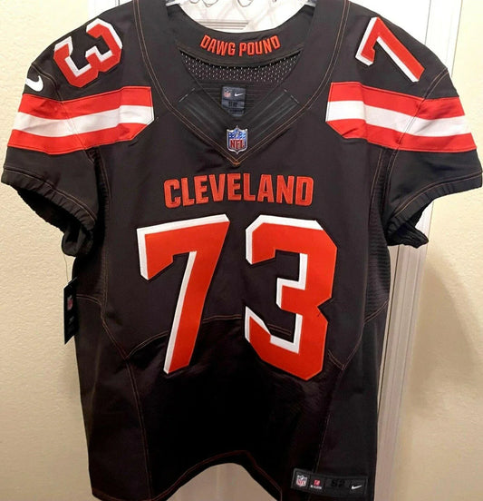 Joe Thomas Cleveland Browns 2017 LAST SEASON Nike Elite brown game model jersey NEW - AutographsForSale.com