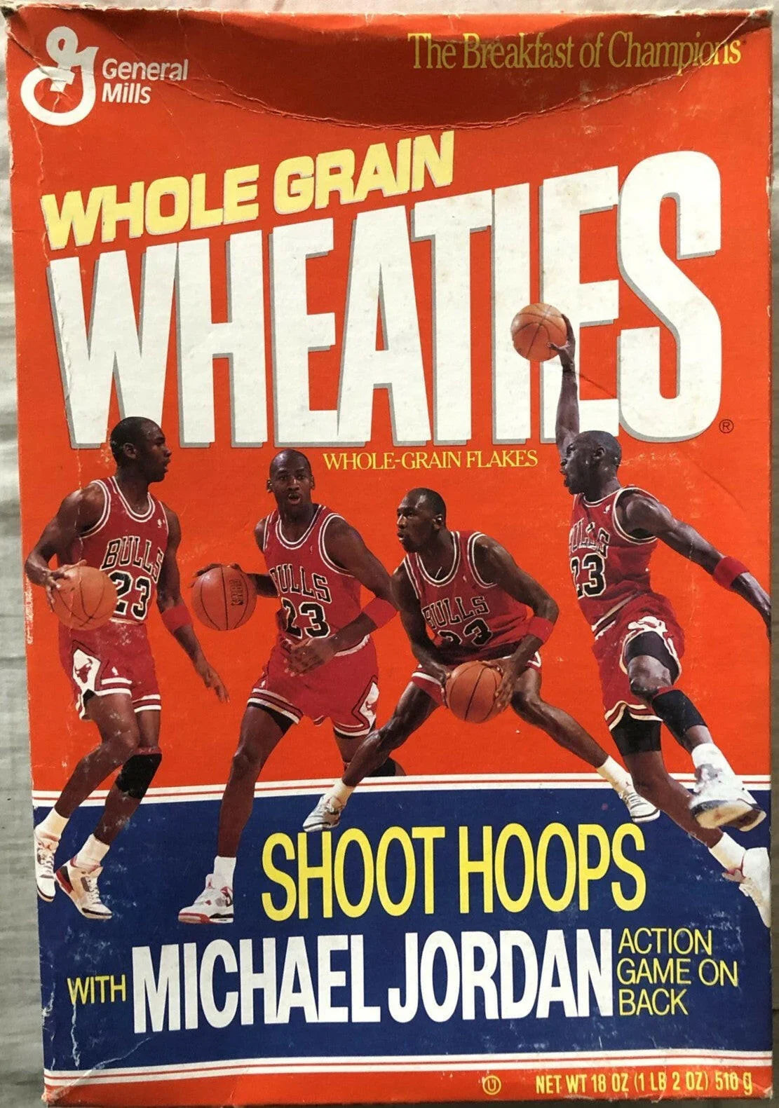 Michael Jordan Chicago Bulls 1990 Wheaties Shoot Hoops cereal box (full and unopened) - AutographsForSale.com