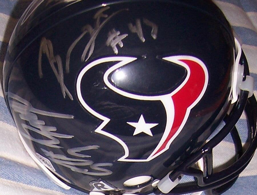 Kareem Jackson & Ben Tate signed Houston Texans mini helmet - AutographsForSale.com