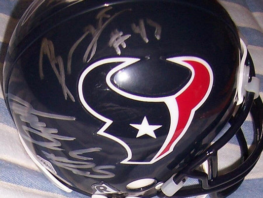 Kareem Jackson & Ben Tate signed Houston Texans mini helmet - AutographsForSale.com