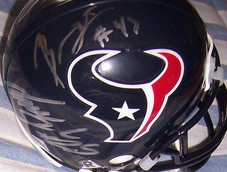 Kareem Jackson & Ben Tate signed Houston Texans mini helmet - AutographsForSale.com