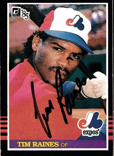 Tim Raines autographed Montreal Expos 1985 Donruss card - AutographsForSale.com