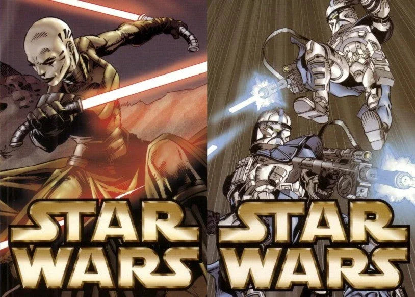 Star Wars Clone Wars 2003 SDCC promo 2 postcard set Asajj Ventress Clone Troopers - AutographsForSale.com