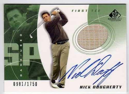 Nick Dougherty certified signed 2002 Upper Deck SP golf 1st Tee worn shirt card - AutographsForSale.com