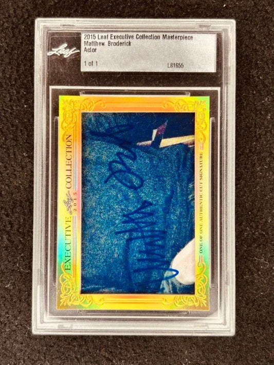 Matthew Broderick 2015 Leaf Masterpiece Cut Signature certified signed card 1/1 JSA Ferris Bueller - AutographsForSale.com