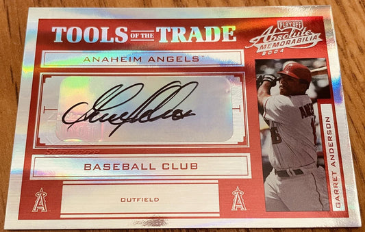Garret Anderson certified signed Angels 2004 Playoff Tools of Trade card - AutographsForSale.com
