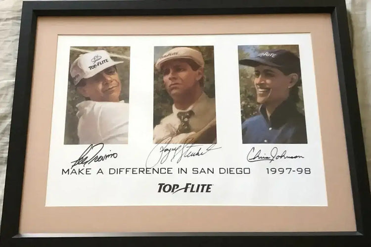 Payne Stewart signed Top-Flite 1997 1998 golf poster framed JSA - AutographsForSale.com