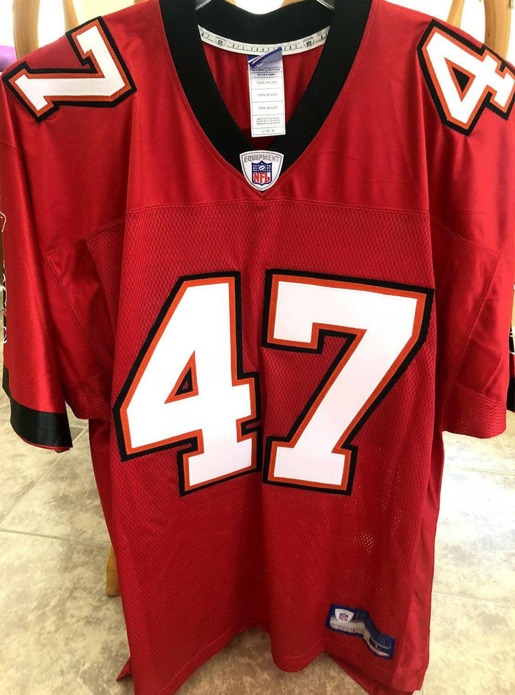 John Lynch Buccaneers Authentic Reebok Red Triple jersey New - AutographsForSale.com