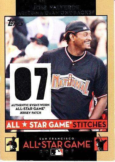 Jose Valverde 2007 Topps MLB All-Star Stitches worn game jersey swatch card - AutographsForSale.com