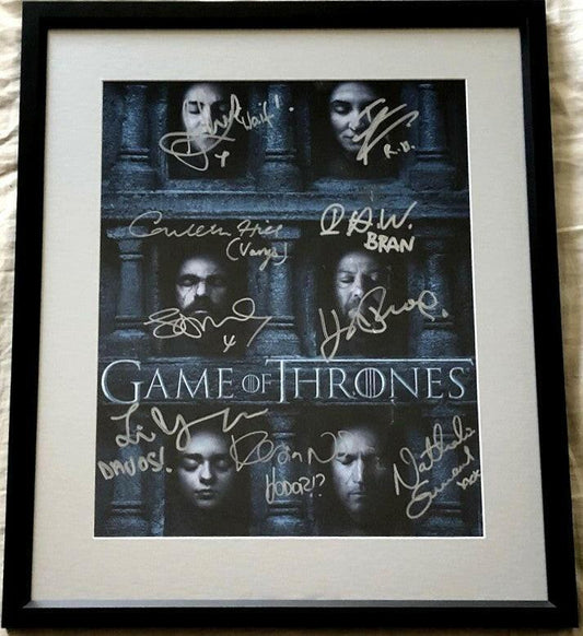 Game of Thrones cast signed 2016 SDCC poster framed Sophie Turner John Bradley JSA - AutographsForSale.com