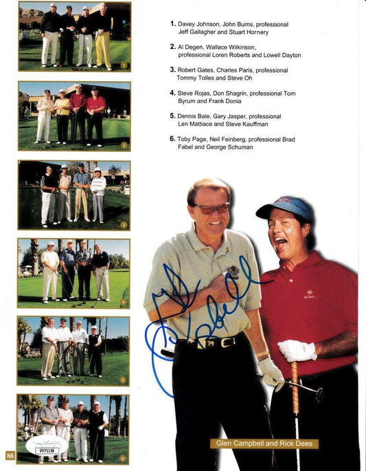 Glen Campbell signed Bob Hope Chrysler Classic golf program photo Page JSA - AutographsForSale.com