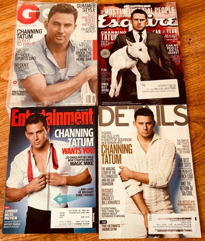 4 Channing Tatum 2012 or 2014 magazines Details Entertainment Weekly Esquire GQ magazines - AutographsForSale.com