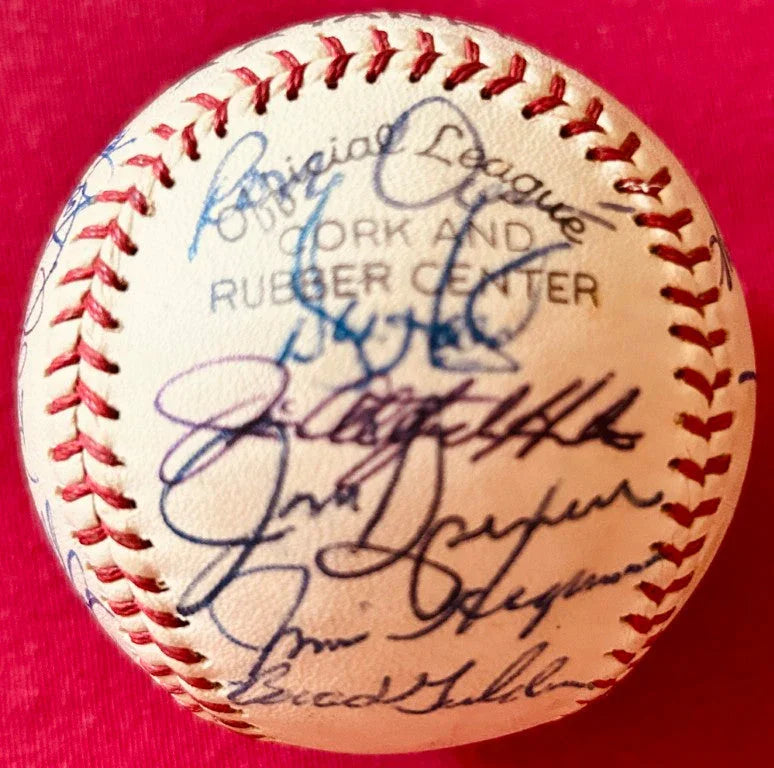 1979 NY Yankees team signed baseball Billy Martin Catfish Hunter Yogi Berra - AutographsForSale.com
