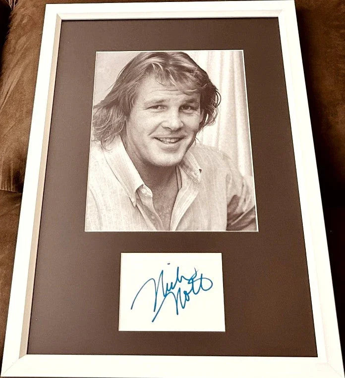 Nick Nolte autograph framed vintage 8x10 B&W photo JSA - AutographsForSale.com