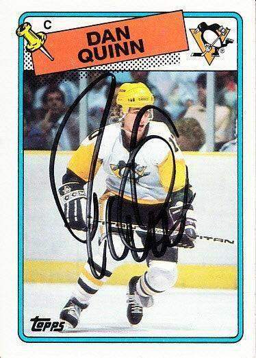 Dan Quinn autographed Pittsburgh Penguins 1988-89 Topps card - AutographsForSale.com