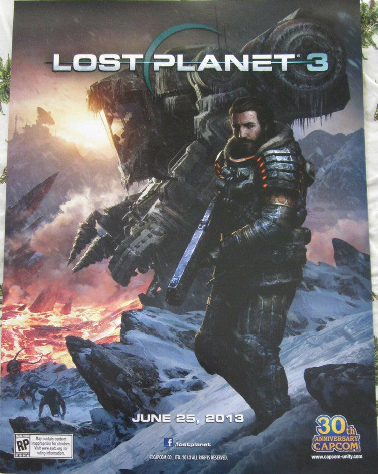 Lost Planet 3 video game 2013 CAPCOM 30th Anniversary 2 sided 18x24 poster - AutographsForSale.com