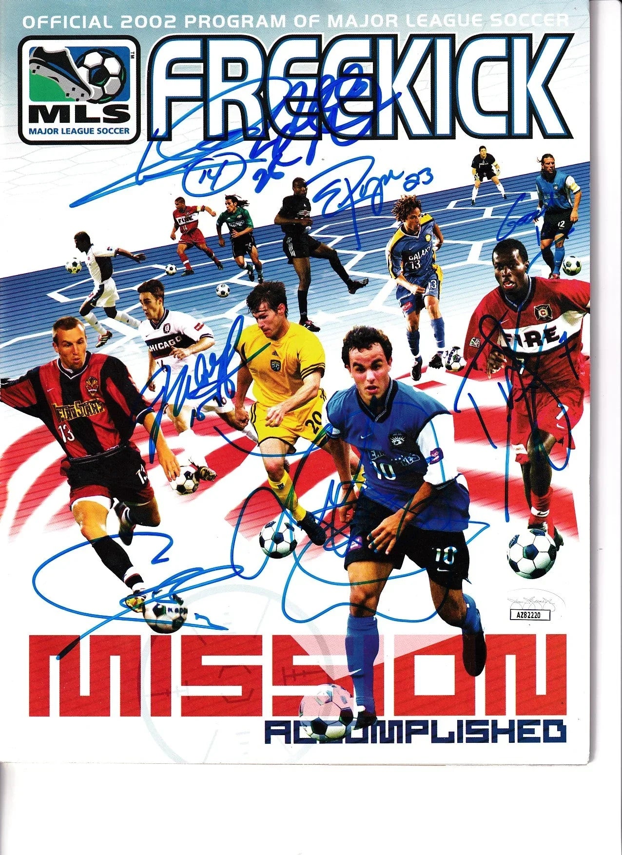 2002 US World Cup Team autographed MLS soccer program Landon Donovan Cobi Jones JSA - AutographsForSale.com