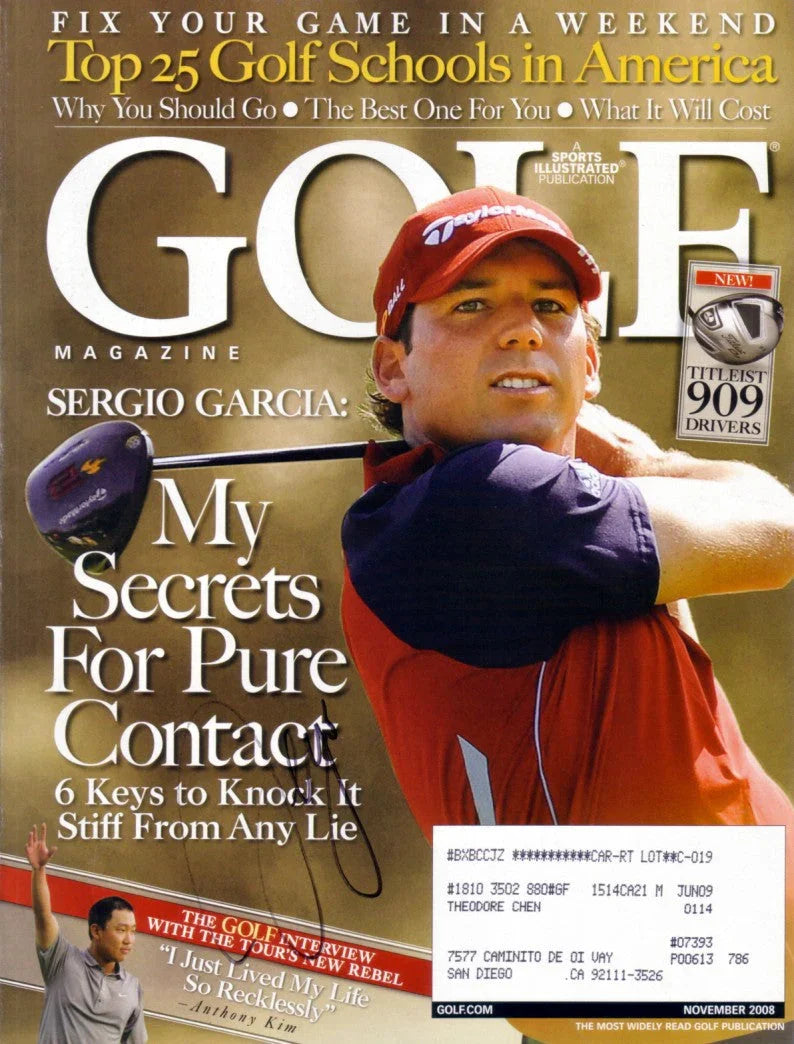 8 Sergio Garcia autographed golf & Golfweek issues covers - AutographsForSale.com