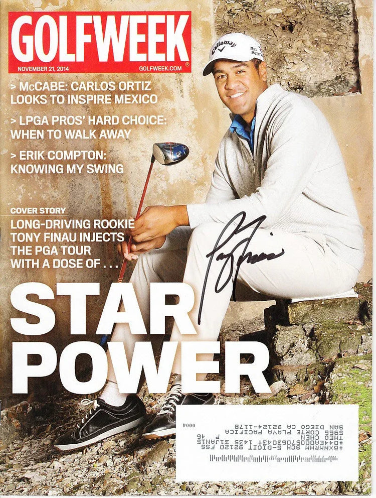 Tony Finau autographed 2014 Golfweek magazine - AutographsForSale.com
