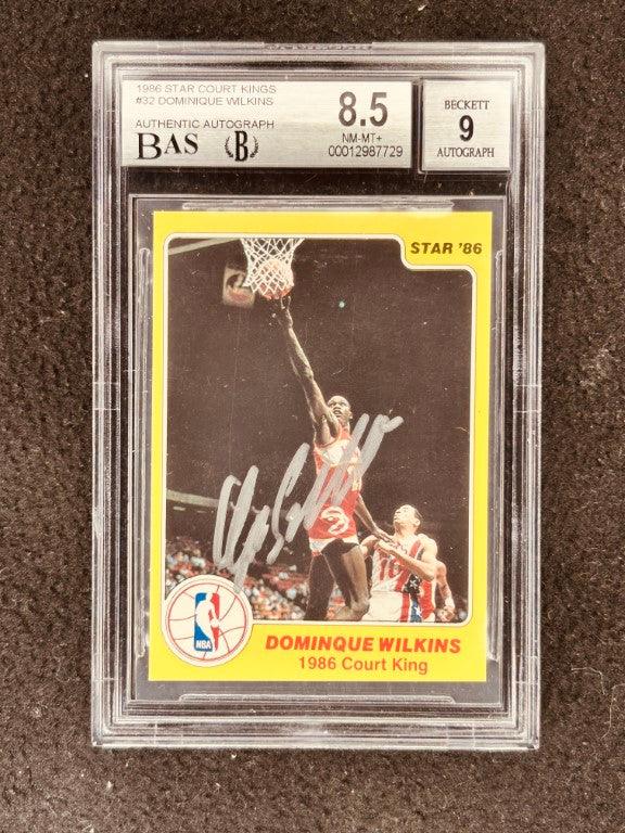 Dominique Wilkins signed Atlanta Hawks 1986 Star Court Kings card BGS 8.5 BAS - AutographsForSale.com