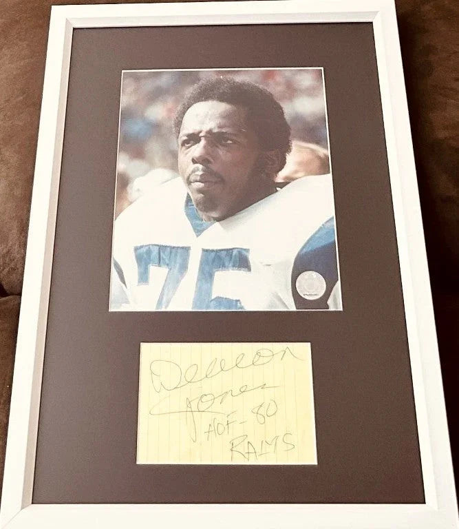 Deacon Jones autograph framed LA Rams 8x10 photo w/ HOF-80 RAMS JSA - AutographsForSale.com