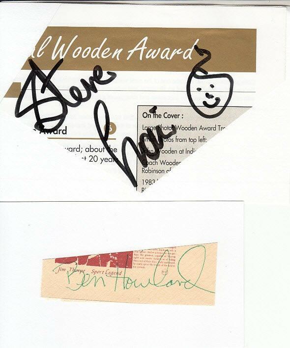 Ben Howland & Steve Lavin autographs cut signatures affixed to index cards - AutographsForSale.com