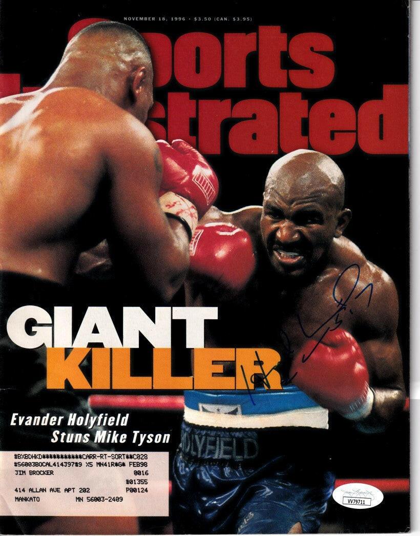 Evander Holyfield signed 1996 Sports Illustrated magazine vs Mike Tyson JSA - AutographsForSale.com