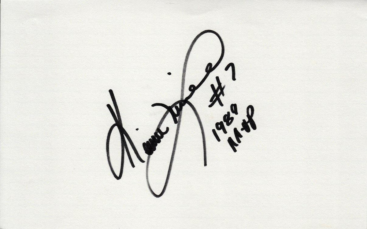 Kevin Mitchell (SF Giants) signed index card with 1989 MVP - AutographsForSale.com